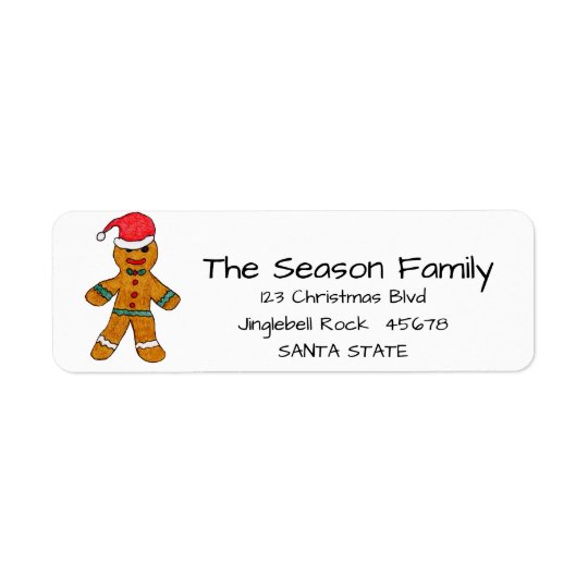 Gingerbread man address label