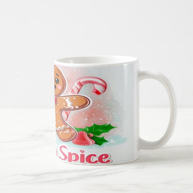Gingerbread Man and Candy Cane Christmas Mug (Right)