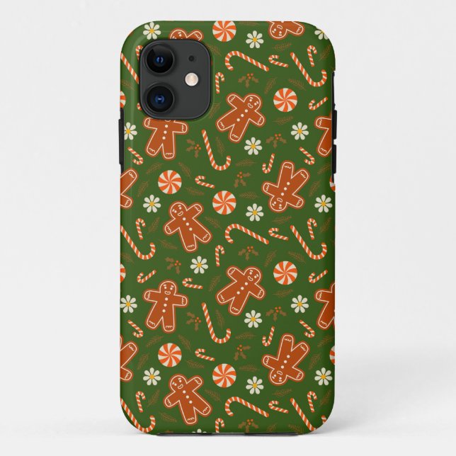 Gingerbread man and candy cane pattern  Case-Mate iPhone case (Back)
