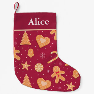 Gingerbread Man and Christmas  Cookies Custom  Small Christmas Stocking