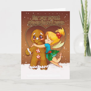 Gingerbread Man And Fairy Christmas Card — Love At