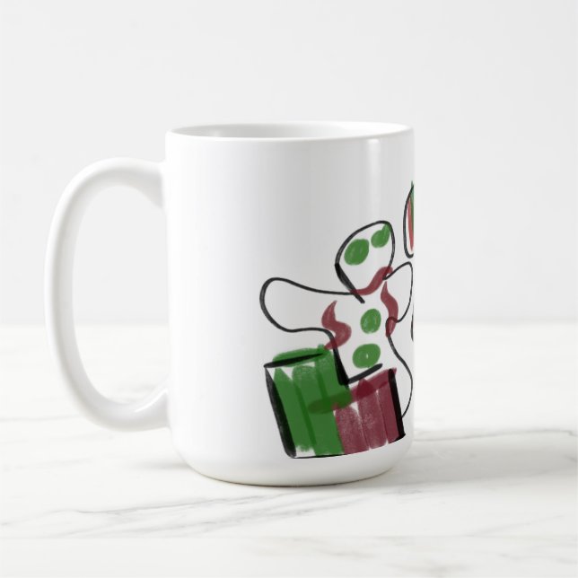 Gingerbread man and house fun rock coffee mug (Left)