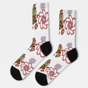 Gingerbread man and snowflake socks