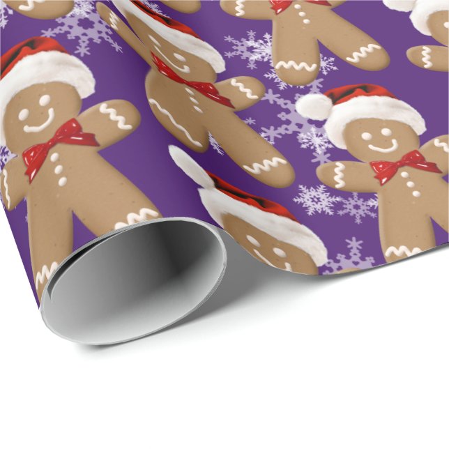 Gingerbread Man And Snowflakes  Wrapping Paper (Roll Corner)