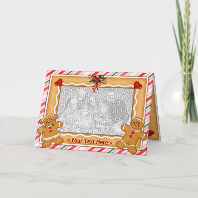 Gingerbread Man and Woman Holiday Card (Front)