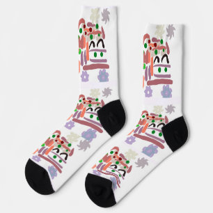 Gingerbread man and woman love socks