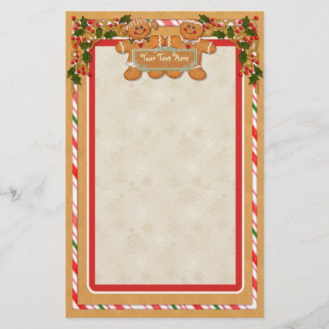Gingerbread Man and Woman Stationery (Front)