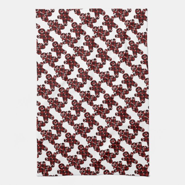 Gingerbread Man and Women Tea Towel (Vertical)