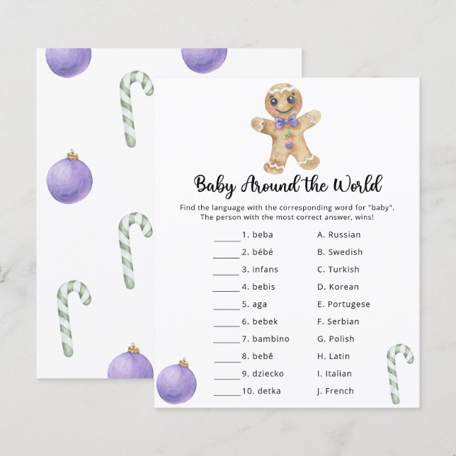 Gingerbread man - Baby around the world game (Front/Back)