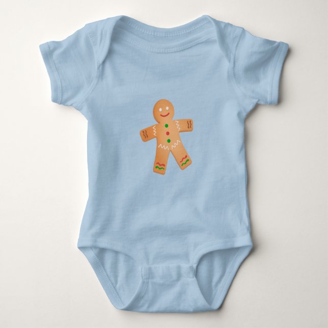 Gingerbread man baby bodysuit (Front)