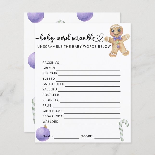 Gingerbread man - Baby Scramble game (Front/Back)