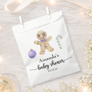 Gingerbread man baby shower favour bag