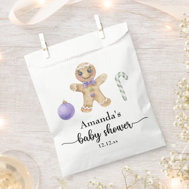 Gingerbread man baby shower favour bag (Clipped)