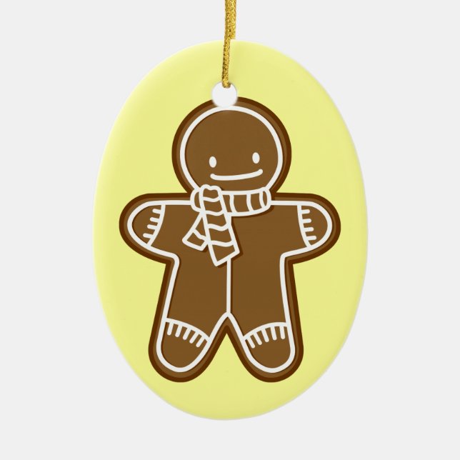 Gingerbread man Bag Ceramic Ornament (Front)