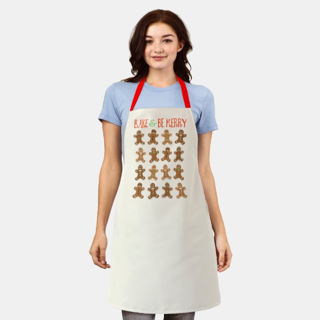 Gingerbread Man Bake and Be Merry Apron (Worn)
