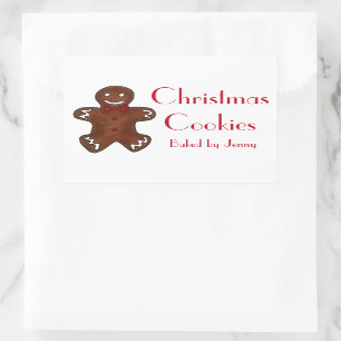 Gingerbread Man Baked By Homemade Christmas Cookie Rectangular Sticker