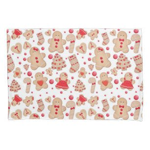 Gingerbread Man Baked Cookies Rustic Whimsical Pillowcase