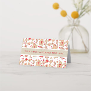 Gingerbread Man Baked Cookies Rustic Whimsical Place Card