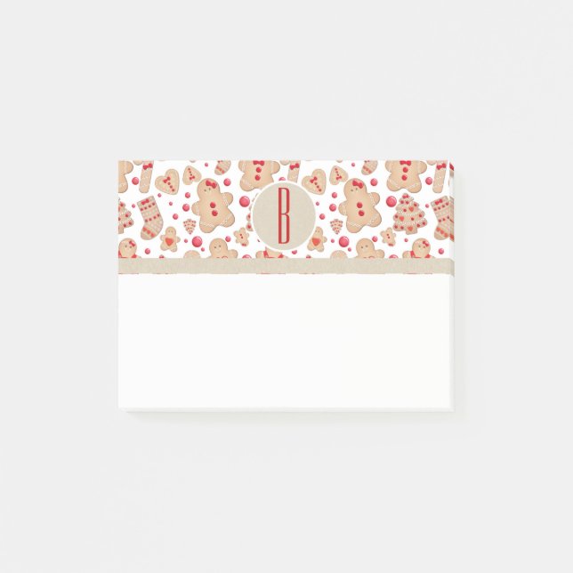 Gingerbread Man Baked Cookies Rustic Whimsical Post-it Notes (Front)