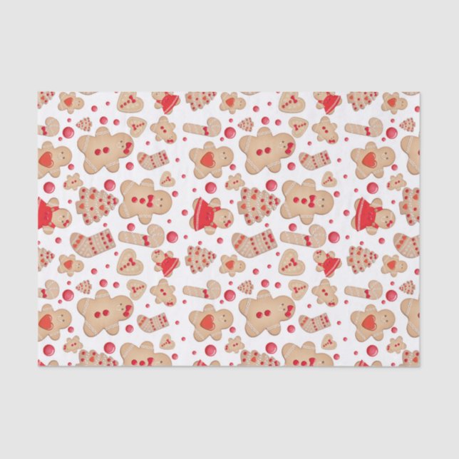 Gingerbread Man Baked Cookies Rustic Whimsical Tissue Paper (Front)