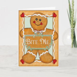 Gingerbread Man "Bite Me" Holiday Card