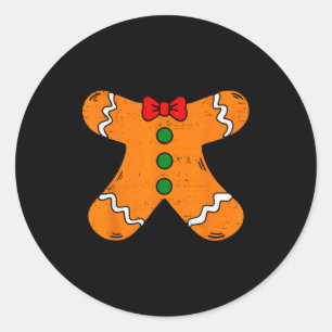 Gingerbread Man Body Costume For Halloween Or Chri Classic Round Sticker