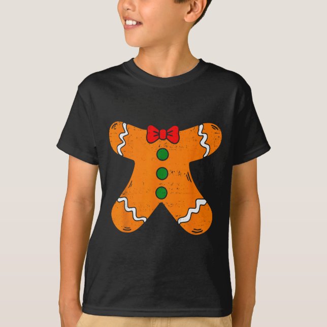 Gingerbread Man Body Costume For Halloween Or Chri T-Shirt (Front)