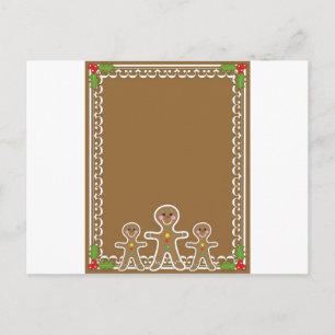 Gingerbread Man Border Postcard
