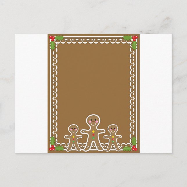 Gingerbread Man Border Postcard (Front)