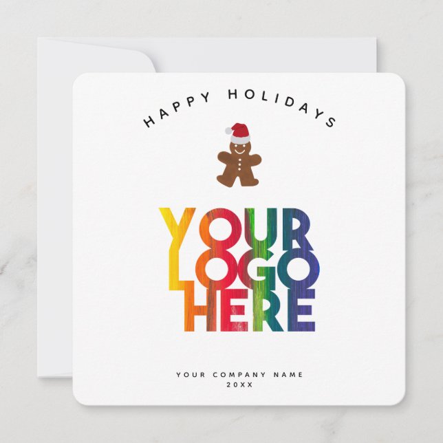  Gingerbread Man Business Logo Christmas Card (Front)