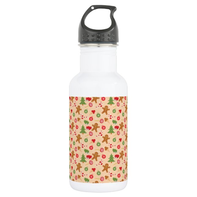 Gingerbread Man, Candy and ice cream 532 Ml Water Bottle (Front)
