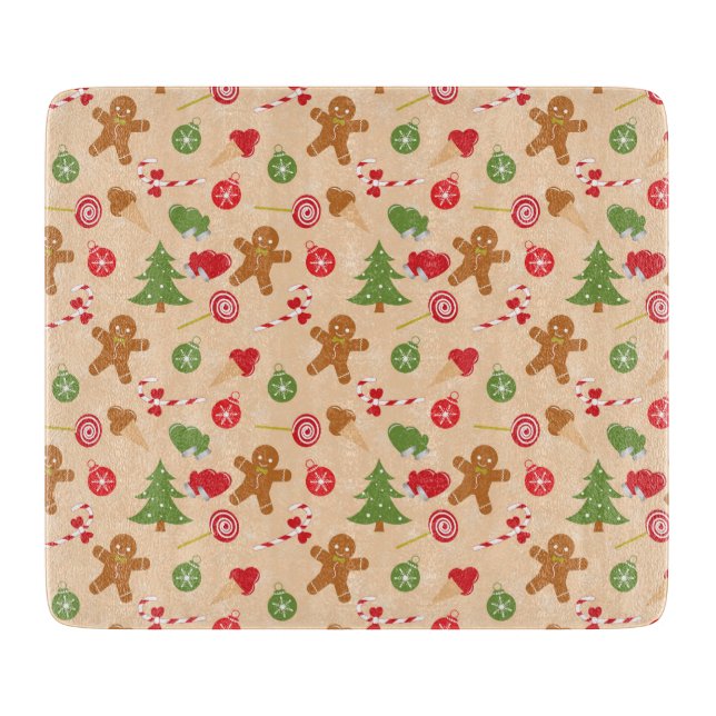 Gingerbread Man, Candy and ice cream Cutting Board (Front)
