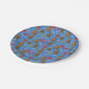 Gingerbread Man,Candy and lollipop Paper Plate