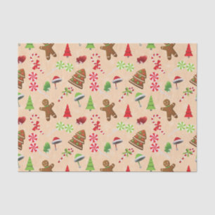 Gingerbread Man,Candy and santa hat Tissue Paper