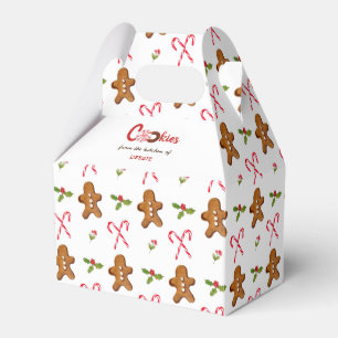 Gingerbread man & Candy cane Holiday Cookie Favour Box