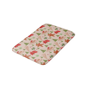Gingerbread Man,Candy mints and ice cream Bath Mat