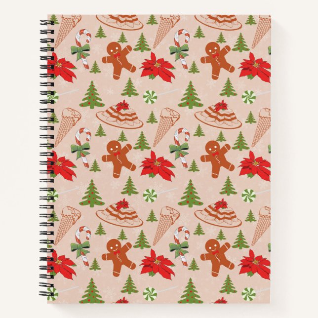 Gingerbread Man,Candy mints and ice cream Notebook (Front)