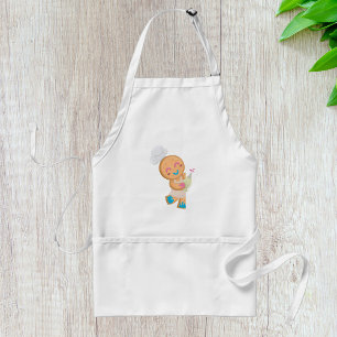 Gingerbread Man Chef with Piping Bag Standard Apron