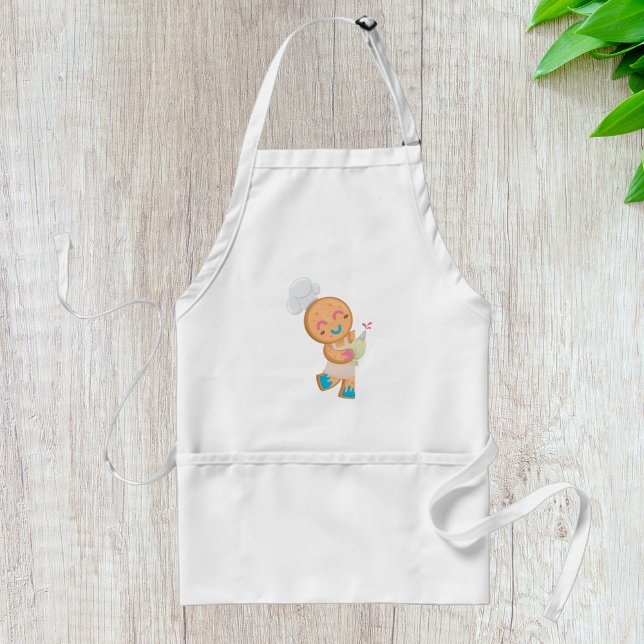 Gingerbread Man Chef with Piping Bag Standard Apron (Creator Uploaded)