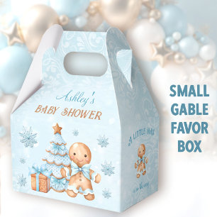 Gingerbread Man Christmas Baby Shower Gable Favour Box