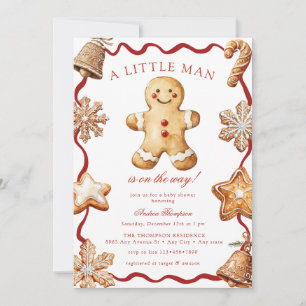 Gingerbread Man   Christmas Baby Shower  Invitation
