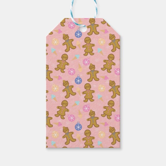 Gingerbread Man,Christmas balls Gift Tags (Front)