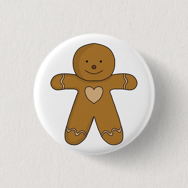 GingerBread Man Christmas Cookie 3 Cm Round Badge (Front)