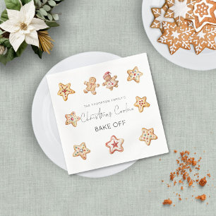 Gingerbread Man Christmas Cookie Bake Off Party Napkin