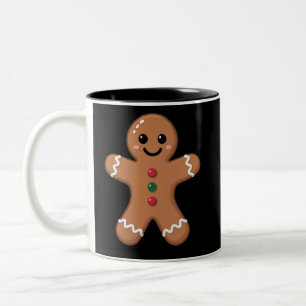 Gingerbread Man Christmas Cookie Baking Holiday  Two-Tone Coffee Mug