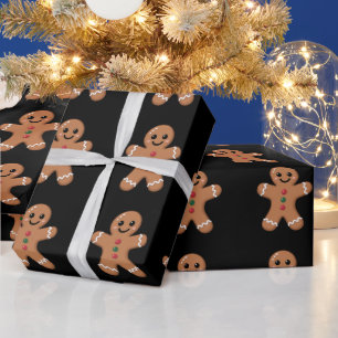 Gingerbread Man Christmas Cookie Baking Holiday Wrapping Paper