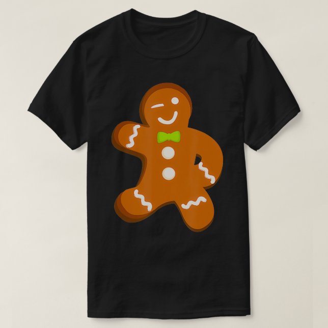 Gingerbread Man Christmas Cookie Baking Team  T-Shirt (Design Front)