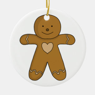 GingerBread Man Christmas Cookie Ceramic Ornament