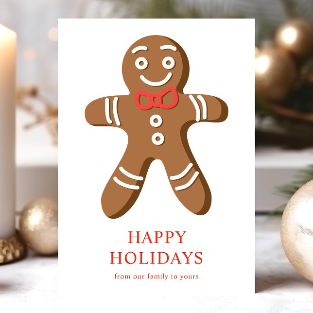 Gingerbread Man Christmas Cookie Holiday Card (Creator Uploaded)