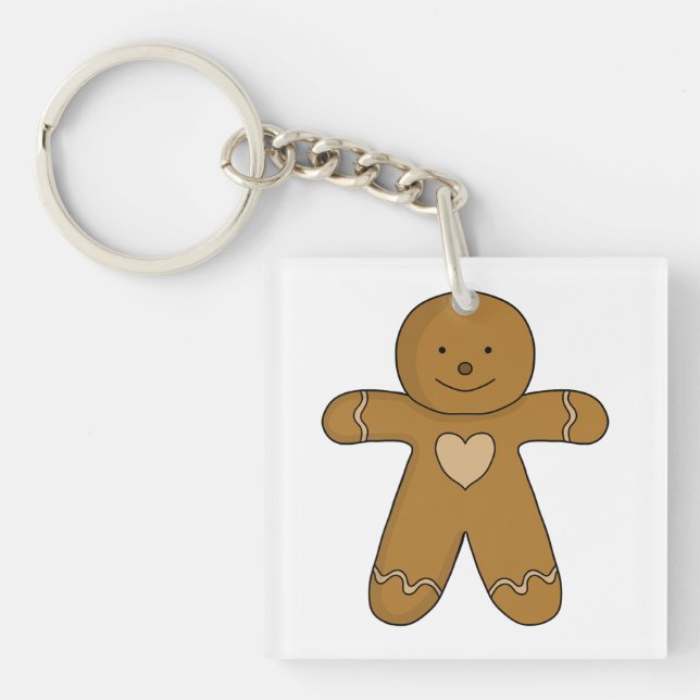 GingerBread Man Christmas Cookie Key Ring (Front)